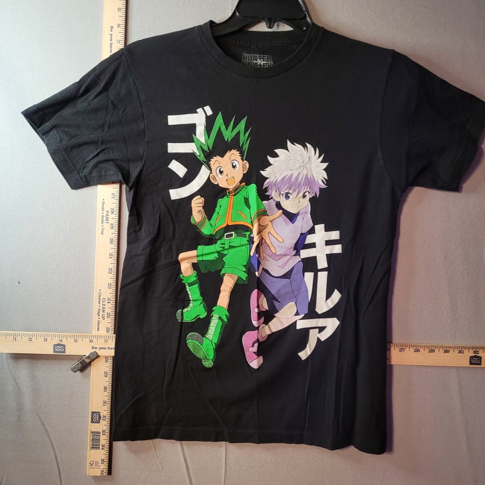 Hunter x Hunter Gon and Killua Anime Graphic T-Shirt Black Mens Size Medium